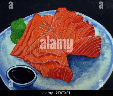 Food painting,Realistic ,oil painting, there are many countries., Stock Photo