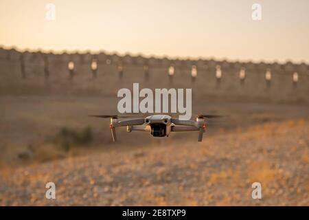 DJI Drone Mavic 2 Pro with Hasselblad camera flying in air Stock Photo