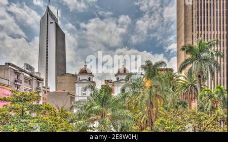 Medellin city center, HDR Image Stock Photo