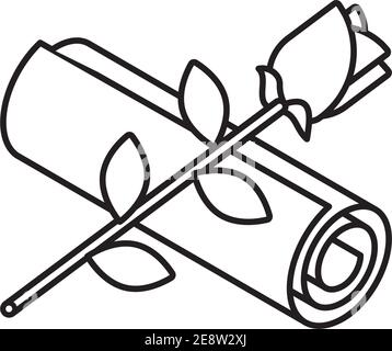 Valentines day line concept icon. Valentines day flat vector website ...