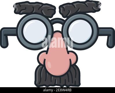 Groucho glasses fun mask vector isolated illustration for Festival of Latest Novelties on September 24 Stock Vector