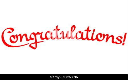 Congratulations calligraphy. Hand written text. Lettering. Calligraphic banner. Stock Vector