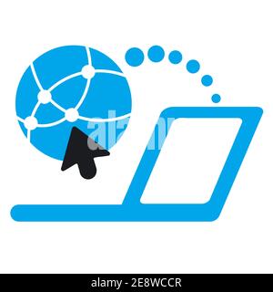illustration of a internet global connection sign and icon Stock Vector