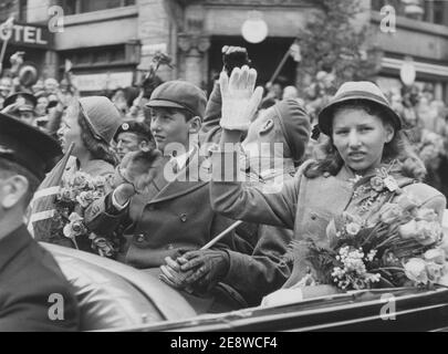 Norwegian royalty. Crown prince Harald with his father Olav V with king ...