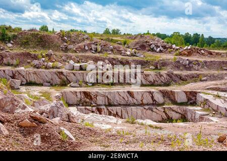 Abandoned marble quarry near the village of Artyshta, Kemerovo region-Kuzbass Stock Photo