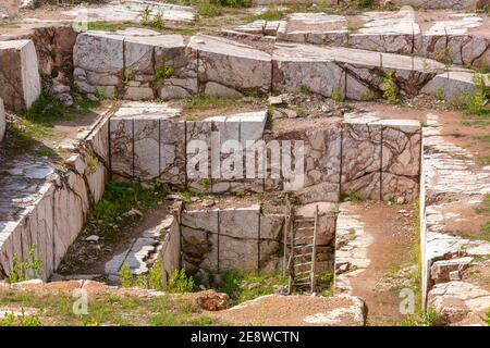 Abandoned marble quarry near the village of Artyshta, Kemerovo region-Kuzbass Stock Photo