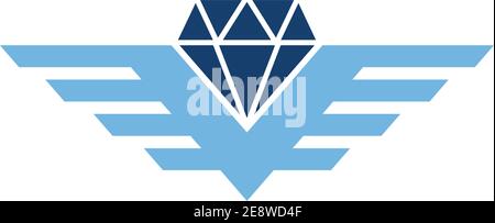 diamond wings icon abstract logo concept graphic design Stock Vector