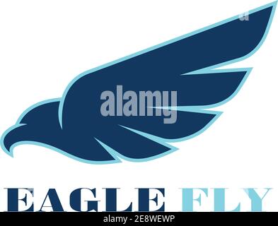 eagle fly abstract icon logo concept graphic design Stock Vector