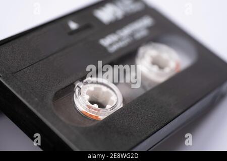 Black data cartridge on white background Stock Photo
