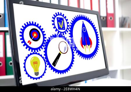 Business process concept shown on a computer screen Stock Photo