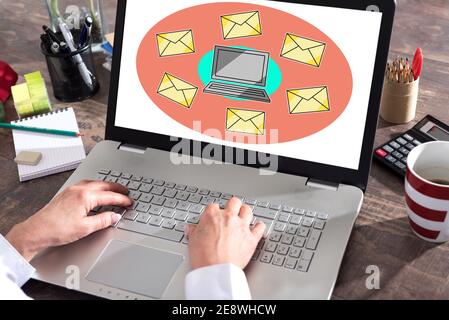 Email concept shown on a laptop screen Stock Photo