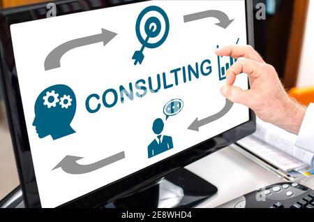 Consulting concept shown on a computer screen Stock Photo