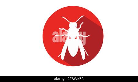 Vector Isolated Rounded Illustration of a Wasp. Wasp Icon Stock Vector