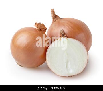 Onion bulbs isolated on white background with clipping path Stock Photo