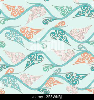 Seamless pattern with lacy leaves in eastern style Stock Vector