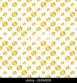 Seamless pattern with color honeycomb shapes on white background. Template texture for invitation, poster, card, banner, announcements and others Stock Vector