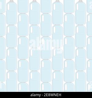 Illustration on theme set identical types plastic bottles for drinking water. Water pattern consisting of collection kitchen accessory, plastic bottle Stock Vector