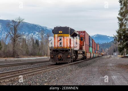 Double-Stack Container freight train Stock Photo - Alamy