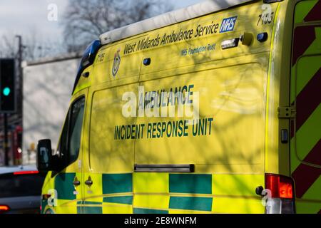 Witton, Birmingham, West Midlands, UK. 1st February 2021: The air ambulance and HART ambulance teams, British Transport Police amongst others rushed to the scene of a casualty on the track at Witton Station around midday on Monday. 'We currently have two ambulances, two paramedic officers, a critical care paramedic and the Midlands Air Ambulance from Cosford with a MERIT trauma doctor and critical care paramedic on board' - statement from West Midlands Ambulance Service. Credit: Ryan Underwood / Alamy Live News Stock Photo