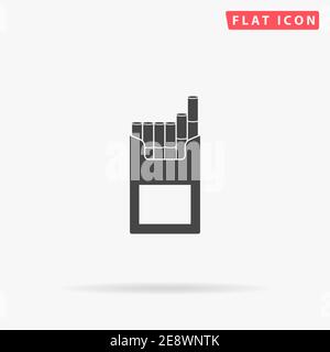 Cigarette Pack flat vector icon. Hand drawn style design illustrations. Stock Vector