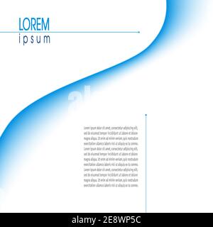Template with blue abstract wave. Minimalistic vector background. Modern layout for advert, book, brochure, poster, leaflet, flyer, infographic. EPS10 Stock Vector