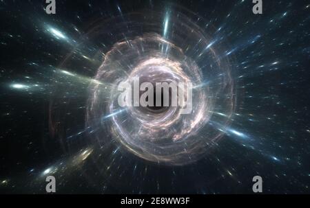 Time warp, traveling through space and time, 3d illustration Stock Photo