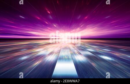 Time warp, traveling through space and time. Portal to another world or dimension, 3d illustration Stock Photo