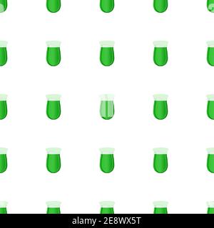 Illustration Irish holiday St Patrick day, seamless color beer in mug. Pattern St Patrick day consisting of many identical beer mug on white backgroun Stock Vector