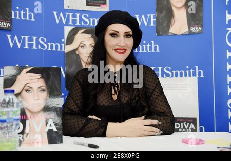 American television personality and performer Michelle Visage signing copies of new book "The Diva Rules" and meeting fans at WH Smith in Churchill Square UK Stock - Alamy