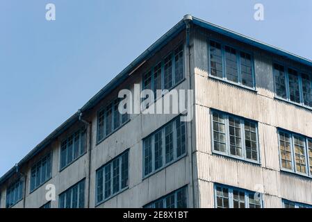 Bulding of the damro tea factory and lounge and tea plantation, Sri Lanka Stock Photo