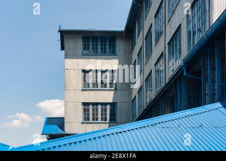 Bulding of the damro tea factory and lounge and tea plantation, Sri Lanka Stock Photo