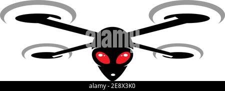 alien drone abstract logo icon concept graphic design Stock Vector