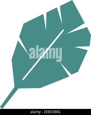 Vector stylized crystal leaf isolated. Geometry illustration polygonal art. Geometric decorative summer tree image for design or poster, holiday Stock Vector