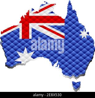 Mosaic Map of the Australia - Illustration,  Three Dimensional Map of Australia Stock Vector