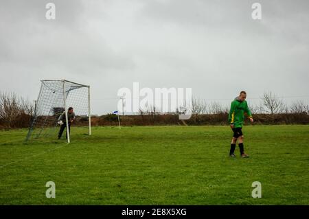 10/12/2006 St Just. St Just fc whose nickname nods to local tradition, play in the Cornwall Combination League. Stock Photo