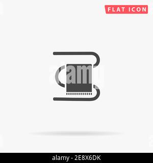 Heated Towel Rail flat vector icon. Hand drawn style design illustrations. Stock Vector