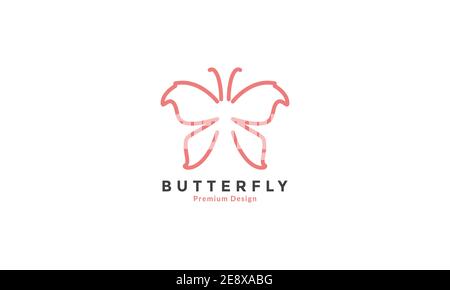 butterfly modern shape unique line logo symbol icon vector graphic design illustration Stock Vector