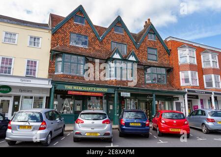 The Merchant's House, a restored 17th Century silk merchant's house, High Street, Marlborough, Wiltshire, UK. Stock Photo