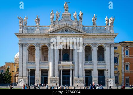 The Cathedral of the Most Holy Savior and of Saints John the Baptist and the Evangelist in the Lateran, Rome, Italy Stock Photo