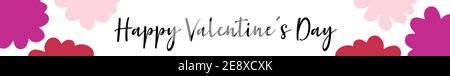 Handwritten Happy Valentines Day quote as banner or logo. Lettering for card, poster, flyer, header. Modern calligraphy inscription as design element Stock Vector