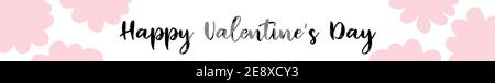Handwritten Happy Valentines Day quote as banner or logo. Lettering for card, poster, flyer, header. Modern calligraphy inscription as design element Stock Vector