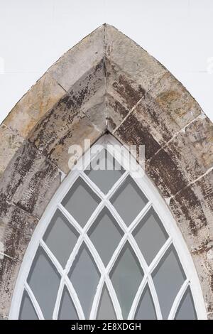Detail of lancet window in Killearn village hall (formerly the parish church) Stirling, Scotland, UK Stock Photo