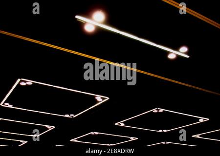 Closeup abstract of Ceiling light, squares, and lines, Stock Photo