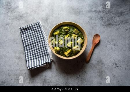 Palak Paneer Curry made up of spinach and cottage cheese Stock Photo