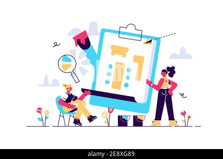 Professional interior designer concept. Decorator planning the design Stock Vector
