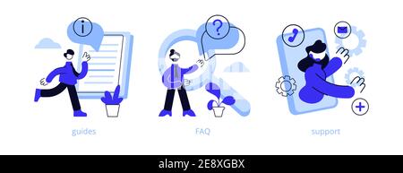 Website menu bar abstract concept vector illustration set. Guides Stock Vector
