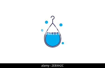 drop water with hanger cloth logo symbol icon vector graphic design illustration Stock Vector