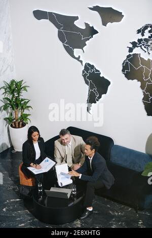 Entrepreneurs working with documents Stock Photo