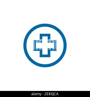 Medical and health care logo design with cross icon vector template Stock Vector