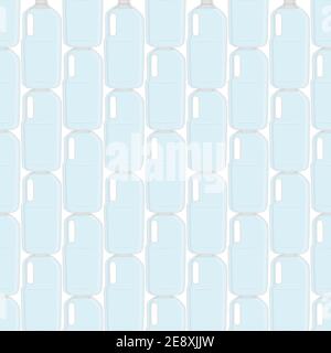 Illustration on theme set identical types plastic bottles for drinking water. Water pattern consisting of collection kitchen accessory, plastic bottle Stock Vector